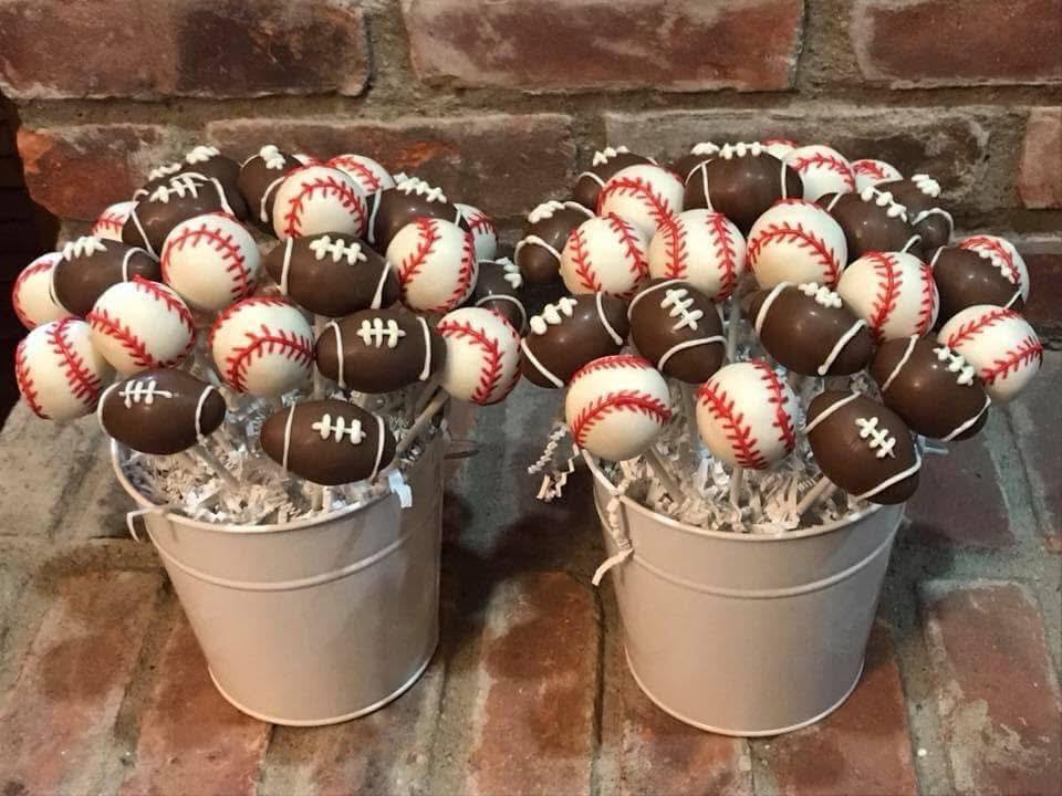 Sports themed cake pops